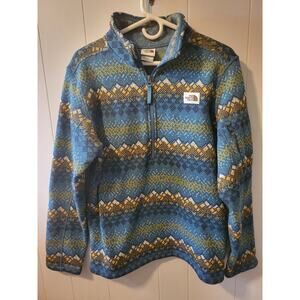 THE NORTH FACE 1/2 Zip Fair Isle Pullover Sweater Jacket Mens Medium